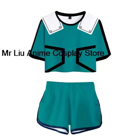 3D New Cosplay Costume OCHACO URARAKA Todoroki Shoto Bakugou Katsuki Top+ short