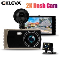 EKLEVA 4 Inch Dashcam Dual Lens IPS Screen Rear Views Backup Dash Cam Car DVR Camera Full HD 2K 1440P Dashboard Night Vision
