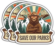 (3 Psc) Protect Save Our Parks Sticker - Anti Oligarchy Sticker - Political Progressive - Public Lan