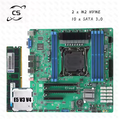 XEON Kit X99 Motherboard Wit10 SATA E5 V3 V4 DDR4 Support Turbo PCIE Split for NAS Router Sever 2x2.