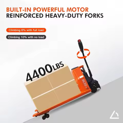 4400LBS Fully Electric Pallet Jack Truck with 48V 20Ah Lithium Battery 48" x 27" Fork Size