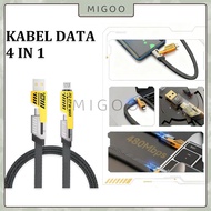 4-In-1 Convertible Metal Fast Data Cable / Fast Charging Charger Cable