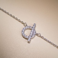 純銀閃石小扣子項鍊 | 幾何頸鏈 | 愛情鎖項鍊 | 小Q項鍊 | 韓系