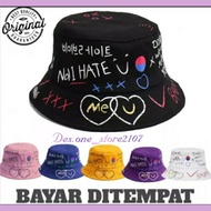 Bucket hat Korean bucket hat / women's hat / bucket hat / screen-printed bucket hat / hat