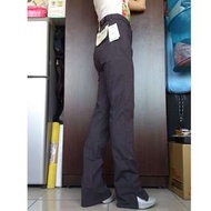 [全新] 專櫃品牌 BIG TRAIN 鐵灰色橫條伸縮煙管褲 有彈性 女性長褲 上班褲 西裝褲 萊卡材質