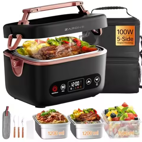 2X1.2L Cordless Electric Lunch Box For Adults6x4000mAh Rechargeable lunch box Upgared 100W 5D Surrou