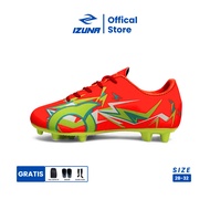 MERAH STABILO IZUNA OFFICIAL - Ortuseight Football Boots Baby Red StabiloFORTE 28 - 32 Bonus Socks, 