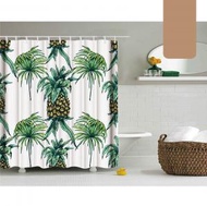 全城熱賣 - 浴室防水數碼印花浴簾(綠葉菠蘿 180*200cm)