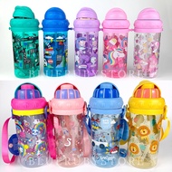 ✔❦ พร้อมส่ง💕 กระติกน้ำเด็ก ลายSmiggle 430ml. หลอดเด้ง มีสาย กระบอกน้ำเด็กพกพา ขวดน้ำ ลายการ์ตูน BPA Free Bluerubystore