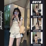 Elegant Korean Style Terno Sleeveless Crop Top and Shorts Coordinate For Women Two-Piece Suit