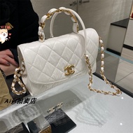 sling☂✑[Alibaba] Chanel Chanel handle flap pleated mini handle chain flip bag women s bag