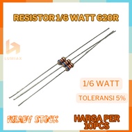 Resistor 1/6 Watt 620r Resistor 1/6 Watt 620r 620ohm package 10pcs 1/6Watt 5%