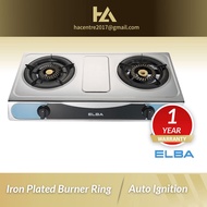 Elba Stainless Steel Double Burner Gas Stove EGSF7112(SS) 煤气灶 Dapur Gas