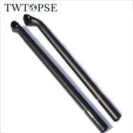 TWTOPSE Carbon Fiber Bicycle Bike Offset Setback Seat Post For Brompton Folding Bike Cycling Seatpost 31.8mm 580mm Load Parts