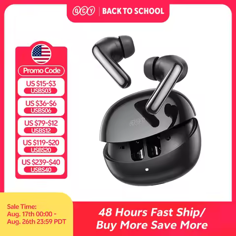 QCY MeloBuds N60 HT19 Wireless Bluetooth 6.0 Earphones 56dB Hybrid ANC LDAC Hi-Res Audio with Coaxia