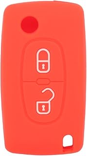 Key Case Compatible with Peugeot Citroen 2 Buttons Flip Remote Control - Silicone Protective Key Cas