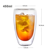 TERMURAH Double Wall Glass Cup Mug Double Walled Glass Coffee Cup 150ml 250ml 350ml 380ml 450ml 600ml