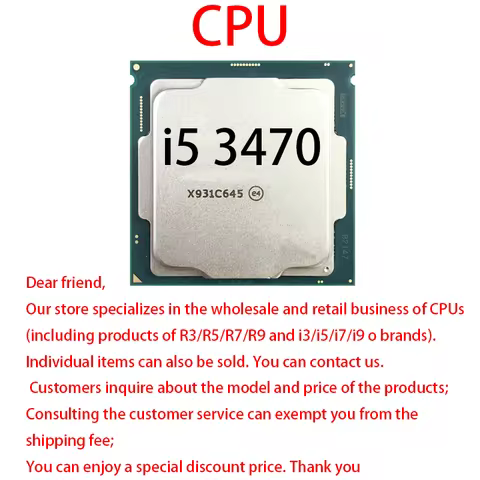i5-3470 CPU Processor 3.2GHz Quad-Core 6MB L3 Cache 77W LGA 1155 Desktop Used