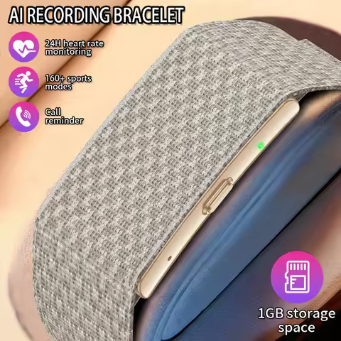 New No Screen Smart Bracelet With 79 Languages AI Audio Recordings Meeting Minutes 160+Sports Mode H