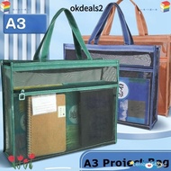 DEALSHOP A3 Project Bag, Multifunctional Large Capacity Mesh Art Bag,  Waterproof Thickened Mesh PVC