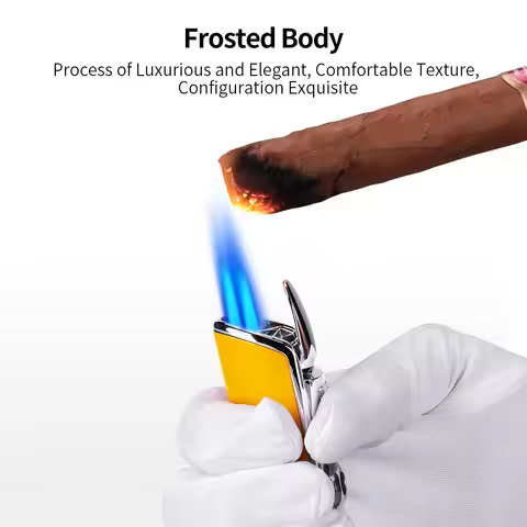 CIGARLOONG Cigar Lighter 3 Jet Blue Flame Torch Metal Windproof Mini Pocket Cigar Lighter Cigarette 