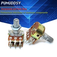 5PCS B1K B2K B5K B10K B20K B100K B250K B1M 6Pin Shaft WH148 15MM Amplifier Dual Stereo Potentiometer
