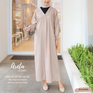 Midi Dress Size 4XL Areta Bahan Toyobo Busana Wanita Kerah V Ukuran Jumbo
