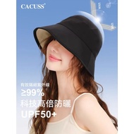 [CACUSS] 2025 Authorized Discount UPF50+Ice Silk Sun Hat Double-Sided Wear Large Brim Pure Cotton Bu