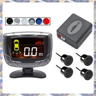 (ICTE) Wireless Parking Sensor Kit 4 Radar Probes 65DB Buzzer Alert Reverse Parking Monitoring Detec