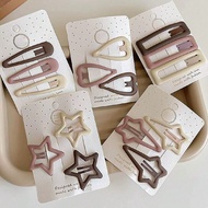 15pcs Pink Hair Clips Set: Heart, Star Shape BB Hair Clips & Matte Gradient Side Bangs Hair Clips, S