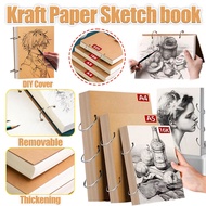 32K/16K/A4/A5 Sketch Book Drawing Book Binder Sketchbook DIY Cover Portable Kraft Paper Portable Dra