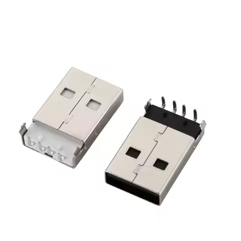 5/10PCS USB-A Male Plug Type A USB 2.0 Male Connector Curved Pin 90 Degree 4 Pin USB AM Male 2.0 Soc