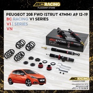 BC Racing V1 Series High Low Soft Hard Adjustable Absorber for Peugeot 208 FWD STRUT (47mm) A9 12-19