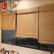 Bamboo Curtain Roller Blinds Curtain Partition Blackout Door Curtain Office Tea Room Homestay Japanese Balcony Shade Outdoor Bamboo Curtain