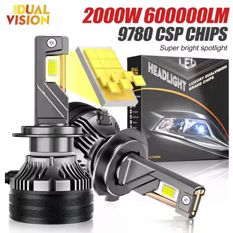 K7C H7 LED 600000LM Headlights Canbus H1 H4 H11 9012 HIR2 H8 H9 9005 9006 HB3 HB4 High Power 3 Coppe