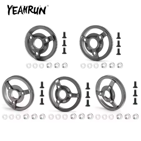 YEAHRUN 40CR Steel 48P 74T/76T/83T/86T/90T Spur Gear for Traxxas Slash 2wd 1/10 RC Car Monster Truck
