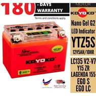 YTZ5  GTZ4V YTZ5S Koyoko Gel G2 Battery Batteri Bateri 100% Original KOYOKO FZ150 LC135V2-V6 LAGENDA