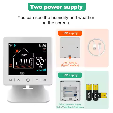 Tuya Smart Home Wifi Boiler Thermostat Wireless Battery Wifi Thermostat For Gas Boiler Warm Floor El