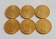 香港女皇頭1978年五毫硬幣 6枚 帶原光澤