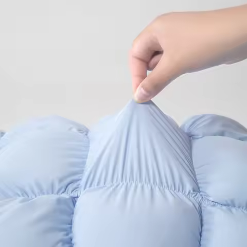 1Pc Pillows for Sleeping with Refreshing Ice Silk Cover, Washable Summer Sponge Cloud Pillow, Quilte