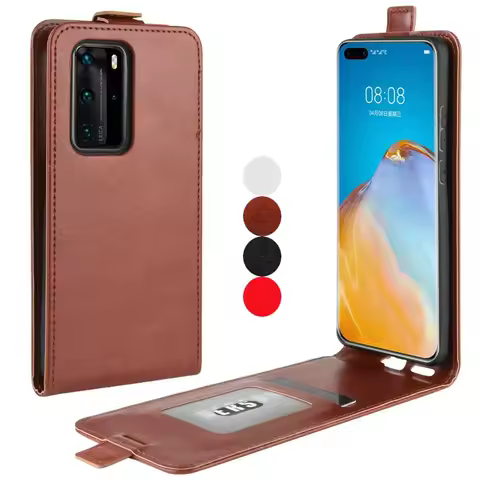 For Huawei Mate 50 Pro 10 20 Lite Leather Flip Vertical Case for Huawei P50 P40 Lite E P20 Pro Plus 