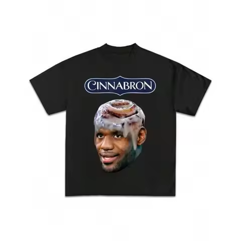 【New Arrival】Cinnabron LeBron James Funny Meme Graphic Black T-Shirt