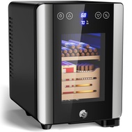 8L Table Top Electric Humidor with Lock, 80 Counts Cigar Humidor Cabinet with Cooling Temperature Co