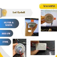 LED EYEBALL 3W SILVER 2700K WHITE 2700K WARM WHITE