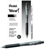 Pentel WOW! Ballpoint Pen, Medium Tip, Black Barrel, Black Ink, SINGLE PEN (BK440-A)