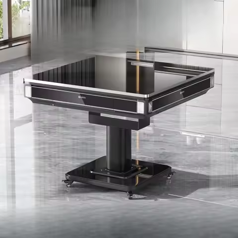 Simple Modern Fold Dining Table Tempered Glass Brain Power Dining Room Mahjong Table Study Relax Mes