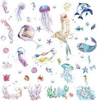 CharmeFleur 4 Sheets Ocean Stickers, Cute Sea Animal Aesthetic Stickers, Vinyl Waterproof Stickers f