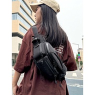 sling beg lelaki beg lelaki Cycling Functional Style Reflective Waterproof Chest Bag