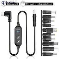 OKCATZONE Universal 65W Type C To DC PD Adapter Cable with Adapter Adjustable 5V 9V 12V 15V 20V Boos