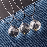 Real flower dandelion necklace